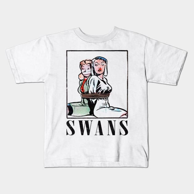 Swans ∆∆ Original Aesthetic Fan Design Kids T-Shirt by unknown_pleasures